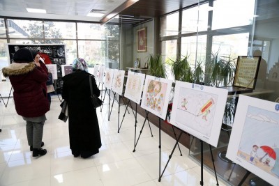 Eyüpsultan Karikatür Okulu “Kudüs ve Çizgiler” sergisi açıldı