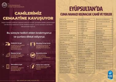 Eyüpsultan'da Camiler İbadete Hazır Eyüpsultan'da Camiler İbadete Hazır