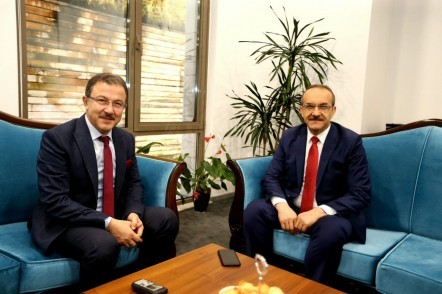 Ordu Valisi Seddar Yavuz, Eyüpsultan Belediye Başkanı Deniz Köken, ziyaret Ordu Valisi Seddar Yavuz, Eyüpsultan Belediye Başkanı Deniz Köken, ziyaret