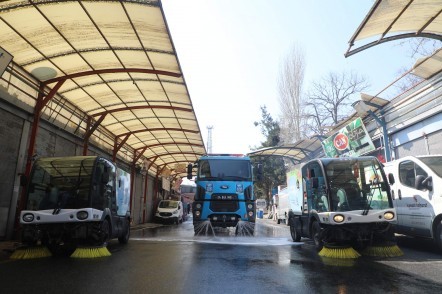 Rami Kuru Gıda Hali Temizlenip Dezenfekte Edildi