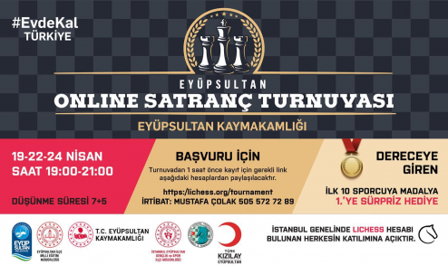 Eyüpsultan'da Online Satranç Turnuvası 19 Nisan'da Başlıyor Eyüpsultan'da Online Satranç Turnuvası 19 Nisan'da Başlıyor