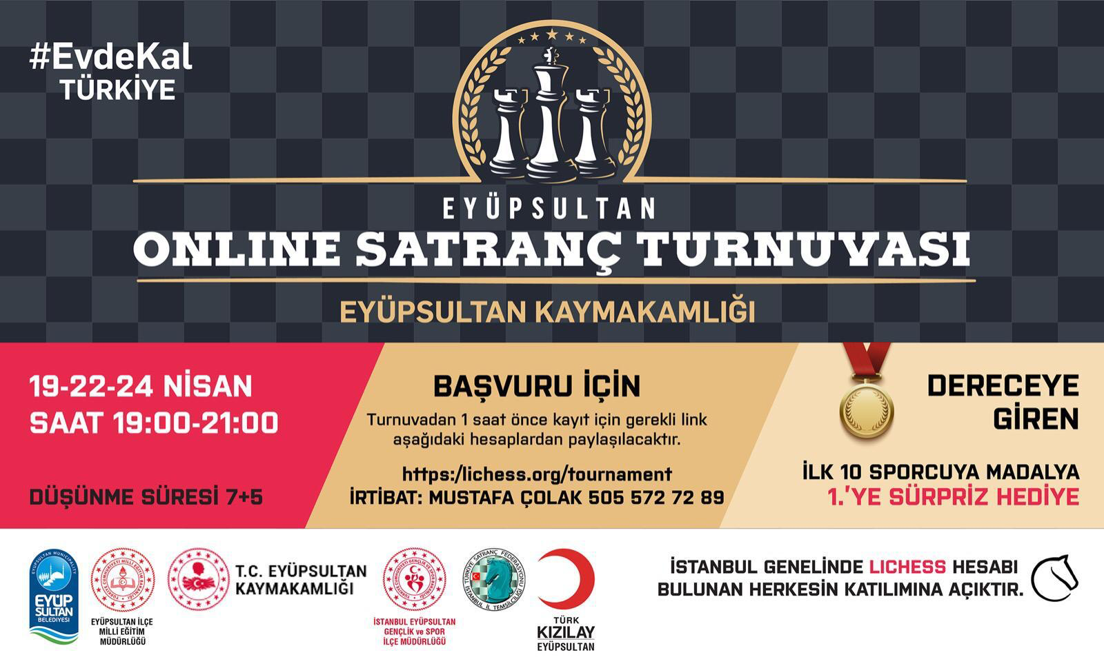 Eyüpsultan'da Online Satranç Turnuvası 19 Nisan'da Başlıyor Eyüpsultan'da Online Satranç Turnuvası 19 Nisan'da Başlıyor