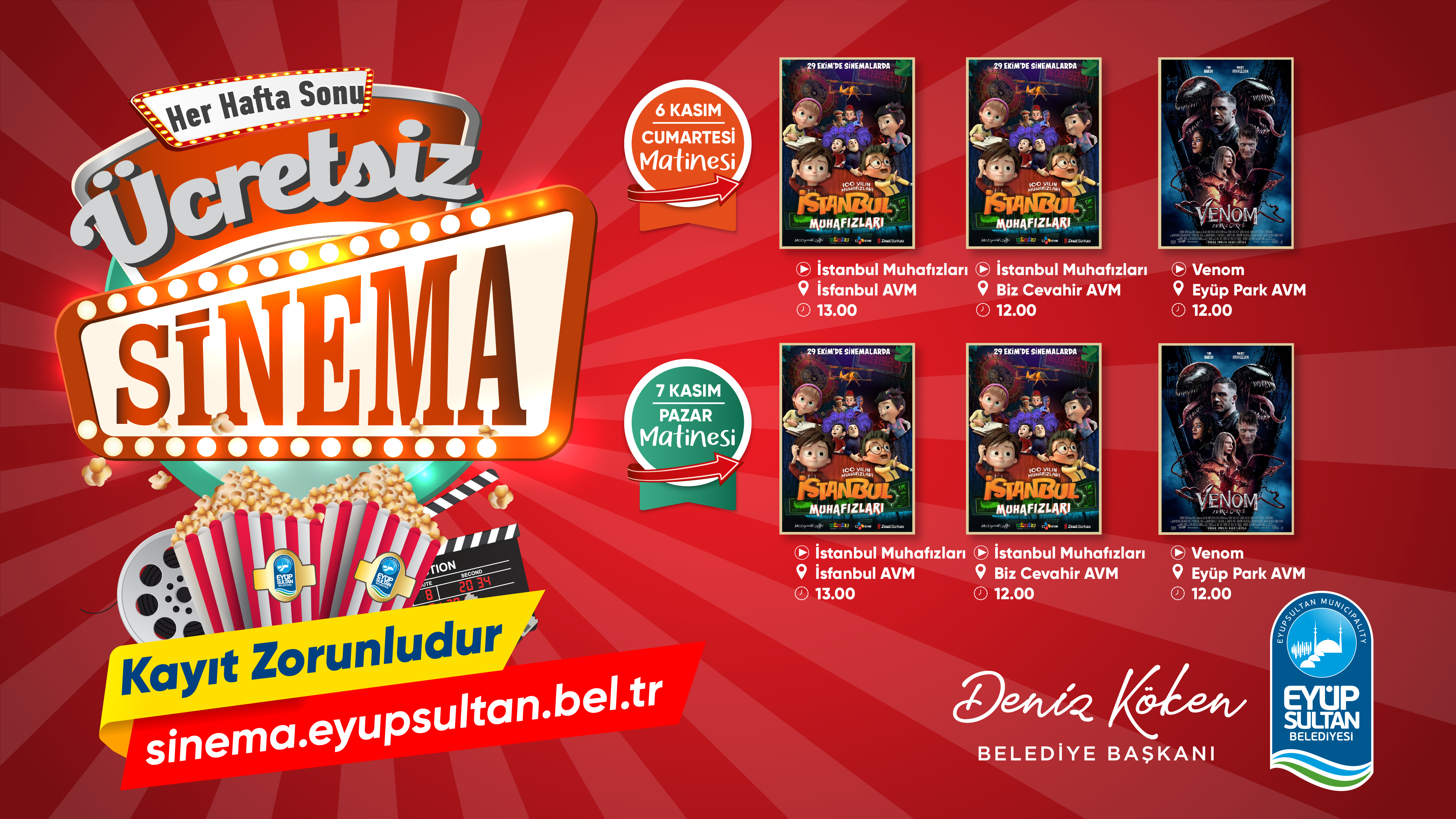 Eyüpsultanlılar için ücretsiz sinema keyfi Eyüpsultanlılar için ücretsiz sinema keyfi