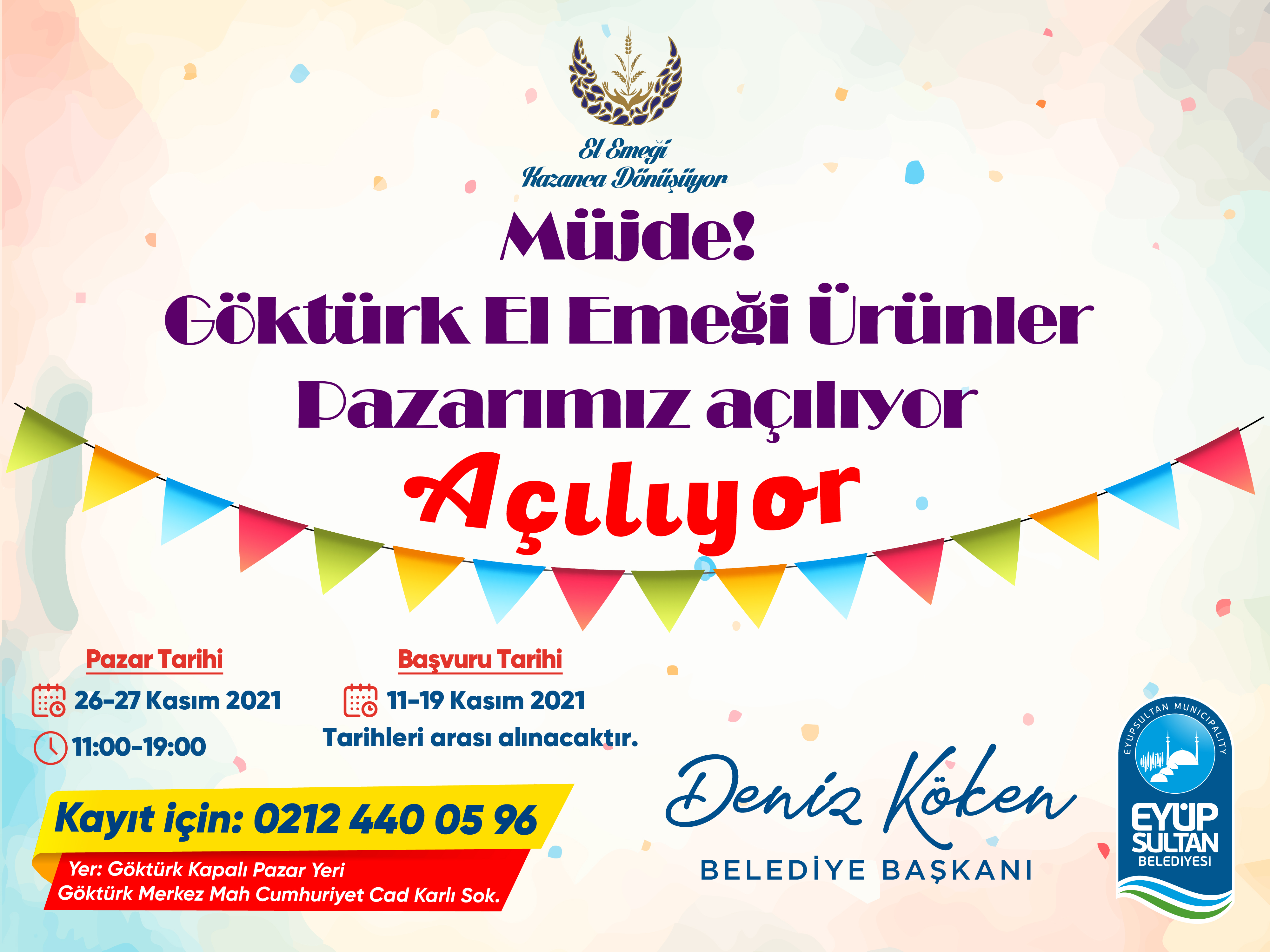Göktürk'te El Emeği Ürünler Pazarı açılıyor Göktürk'te El Emeği Ürünler Pazarı açılıyor