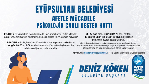 ESADEM Afetle Mücadele Psikolojik Canlı Destek Hattı başlattı ESADEM Afetle Mücadele Psikolojik Canlı Destek Hattı başlattı