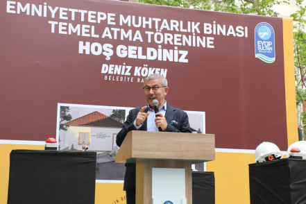 Emniyettepe'de yeni muhtarlık binasının temeli atıldı Emniyettepe'de yeni muhtarlık binasının temeli atıldı