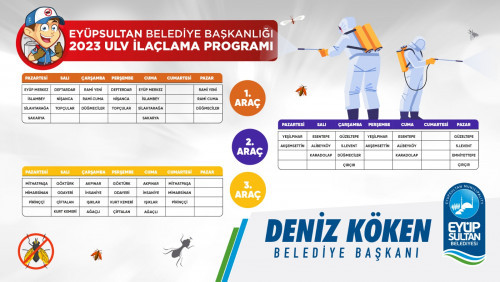 Eyüpsultan Belediyesi 2023 ULV İlaçlama çalışmaları başladı