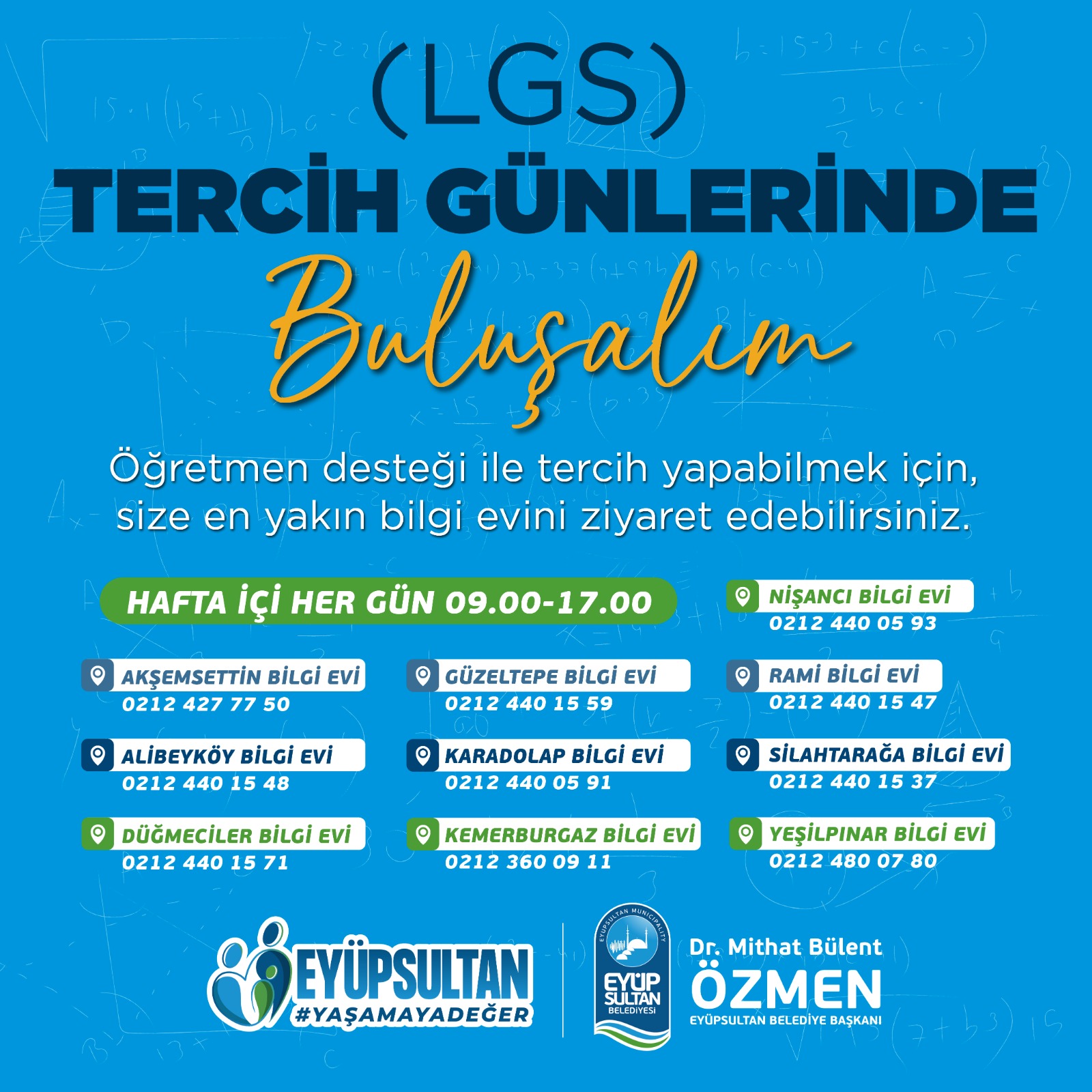 Eyüpsultan Belediyesi'nden öğrencilere LGS tercih desteği Eyüpsultan Belediyesi'nden öğrencilere LGS tercih desteği