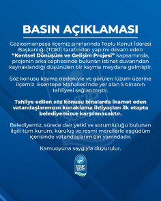 Toprak kayması sonucu Eyüpsultan'da 5 bina tahliye edildi Toprak kayması sonucu Eyüpsultan'da 5 bina tahliye edildi