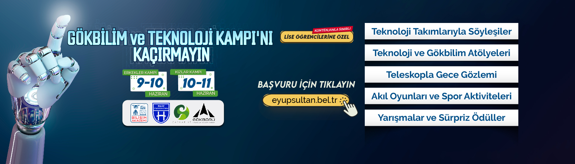 Gökbilim ve Teknoloji Kampı'nı Kaçırmayın