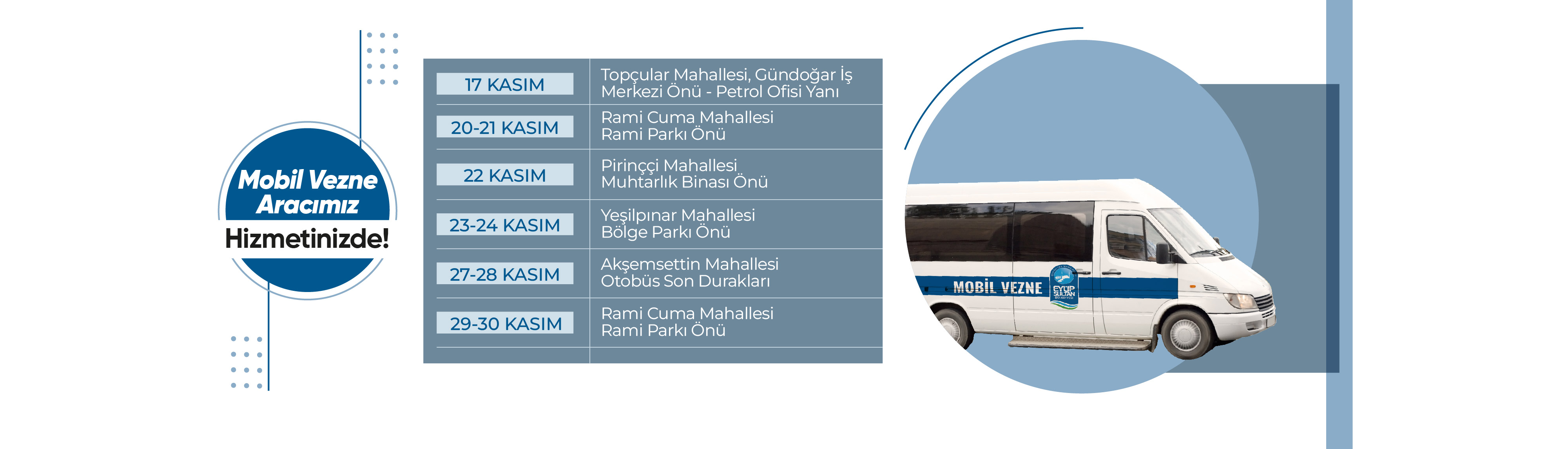 Mobil Vezne Aracımız Hizmetinizde!