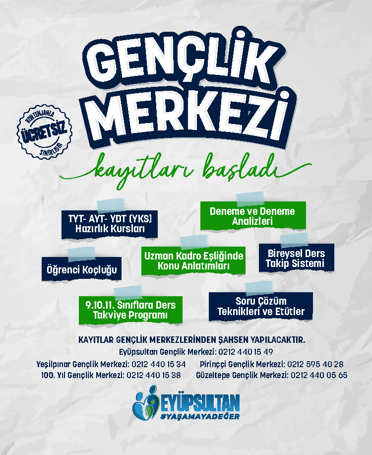 Gençlik Merkezi Kayıtları Başladı