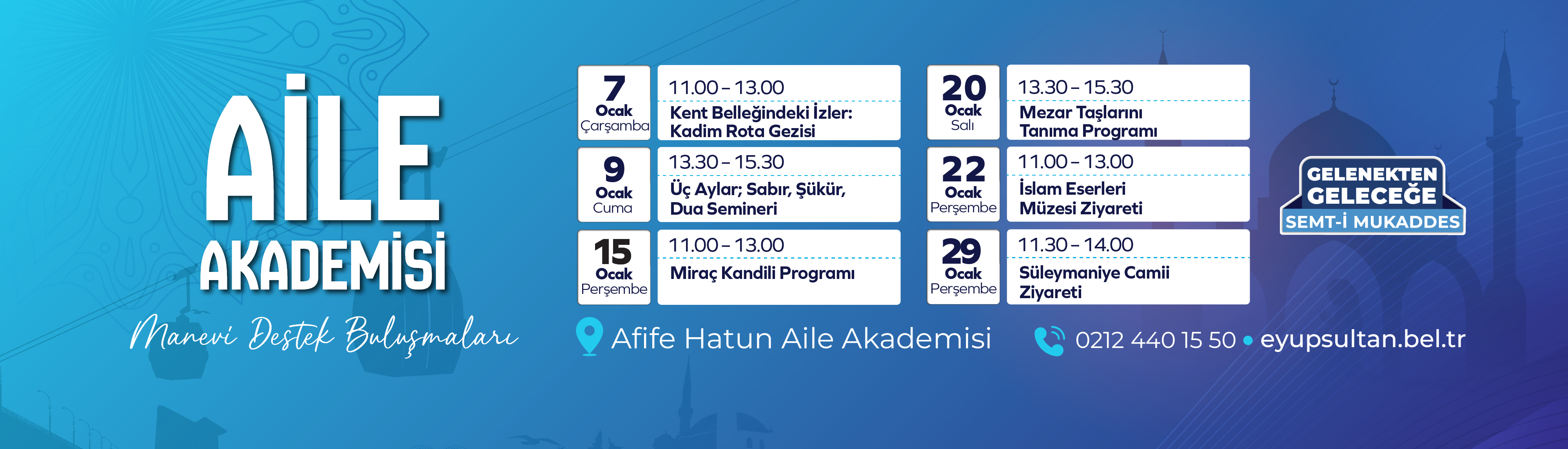 Afife Hatun Aile Akademisi – Ocak Ayı Etkinlik Takvimi