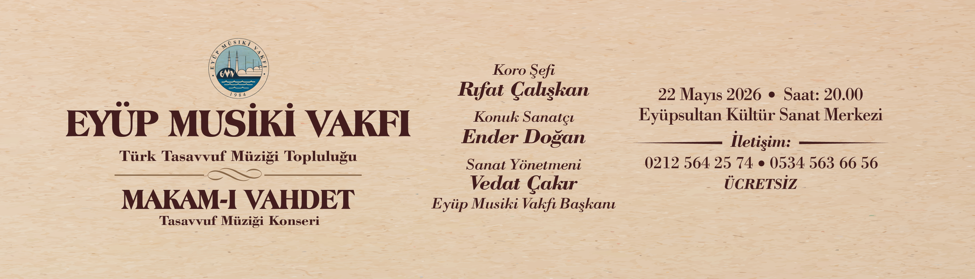  MUSİKİ VAKFI - KONSER * MAKAM-I VAHDET