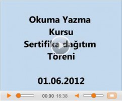 Okuma Yazma kursu sertifika töreni Okuma Yazma kursu sertifika töreni