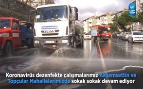 Temizlik çalışmalarımız Akşemsettin ve Topçular Mahallelerimizde devam ediyor